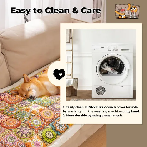 Miniatura 5 de FUNNY FUZZY Fundas de sofá para mascotas, fundas de sofá para perros, fundas de sofá lavables para perros, fundas protectoras de muebles