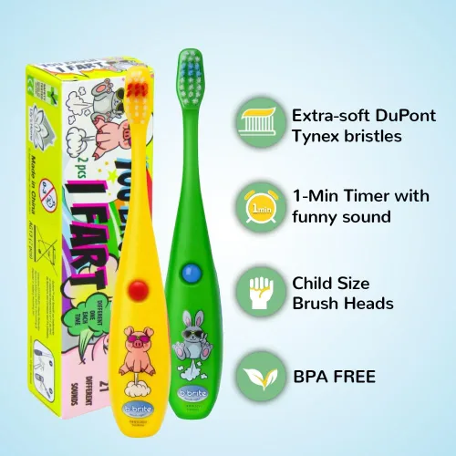 Miniatura 2 de Lily's Home Cepillo de dientes divertido para niños, cerdas suaves, temporizador de cepillado eléctrico de minutos, premio de dentista lindo niño