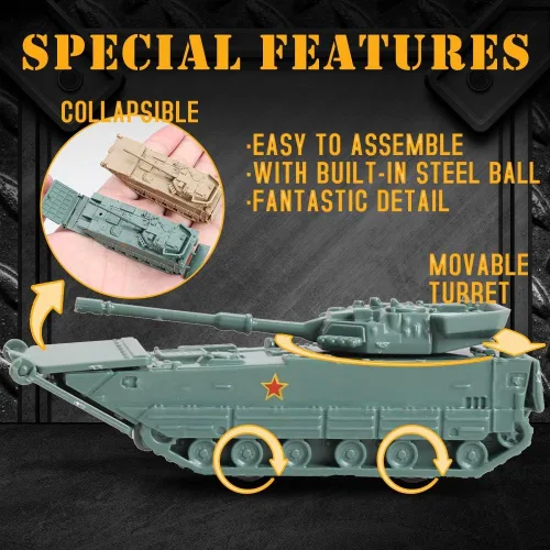 Miniatura 4 de ViiKONDO Kit de modelo de tanque de juguete a escala 1/144 Vehículo militar ruso T-14 Armata vs China ZTD-05 Asamblea del ejército Juego de guerra