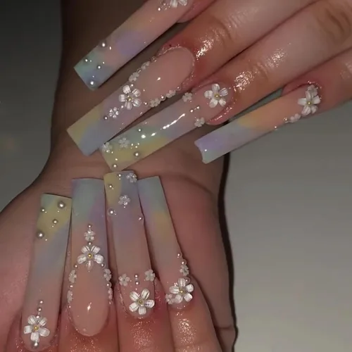 Miniatura 21 de MISUD - Uñas postizas largas cuadradas con pegamento de Rojo Gótico y Negro, diseño cruzado gótico Y2K acrílico, 24 piezas