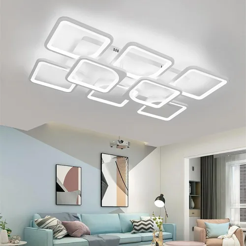 Miniatura 7 de Lámpara LED de techo regulable, 5 luces de techo de 23 pulgadas, montaje empotrado, lámpara de 80 W para sala de estar, dormitorio, cocina