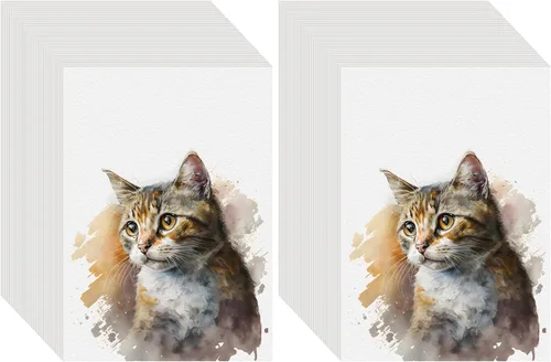 Miniatura 16 de 100 PIEZAS 4x6 Papel de Acuarela a Granel, 140 lb/300 g Papel Grueso Prensado en Frío para Niños y Adultos, Papel de Arte Blanco para Dibujo