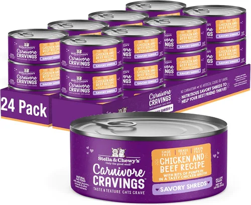 Miniatura 17 de Stella & Chewy's Carnivore Cravings Savory Shreds - Comida húmeda para gatos - Fórmula de alta humedad con pollo premium sin jaula y carne de res