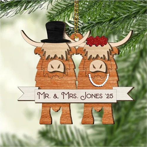 Miniatura 13 de Hyturtle Regalos de Adornos de Navidad Personalizados para Amantes de Vacas Highland - Adorno de Cerámica Navideño de Vaca Highland con Nombre
