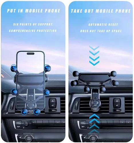 Miniatura 5 de for Chevy GMC Sierra 2019 2020 2021 2022 2023 2024 Car Mobile Phone Holder, Easy Clamp Cellphone Holder Phone Holder for Cars Rock Solid Car