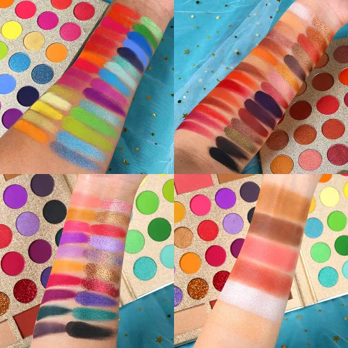 Miniatura 4 de UCANBE Paleta de sombra de ojos profesional de 86 colores con 15 brochas de maquillaje, purpurina mate de larga duración, altamente pigmentada