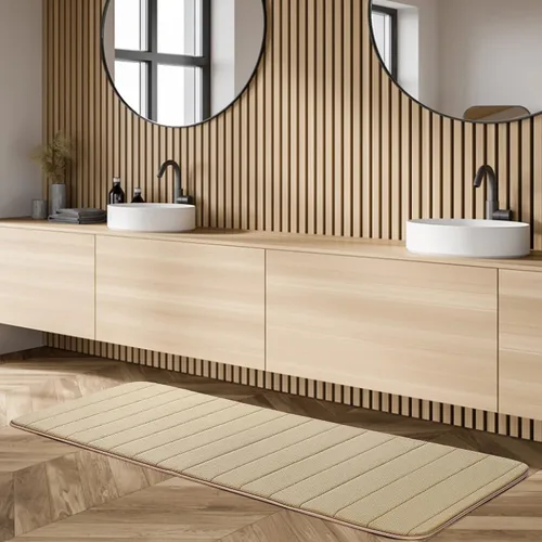 Miniatura 4 de uxcell Alfombra de baño de espuma viscoelástica, tapete absorbente para la cocina, suave y cómoda alfombra para suelos de cocina y baño, 16" x 47