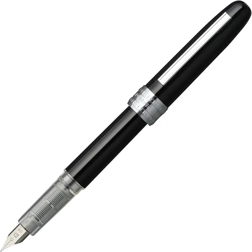Platina Pluma estilográfica, Plaisir punta fina, negra (PGB-1000-#1-F)
