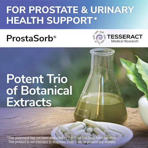 Miniatura 5 de Tesseract ProstaSorb, suplementos de próstata para hombres con palma enana, pigeo y calabaza, apoya la función saludable de la próstata, vaciado