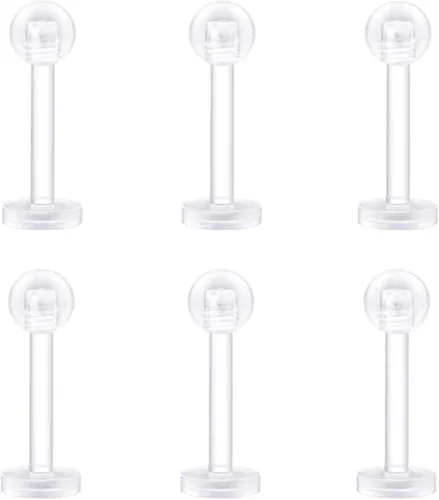 Joyería de Piercing Transparente Retenedores de Piercing Transparente Anillos de Nariz Anillo de Ombligo Septum Cejas Labios Cartílago Tragus Arete