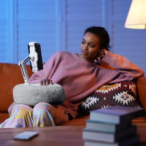Miniatura 7 de SupeDesk - Almohada para tablet para cama, soporte ajustable para tableta con cuenco desmontable para aperitivos, soporte para teléfono para cama