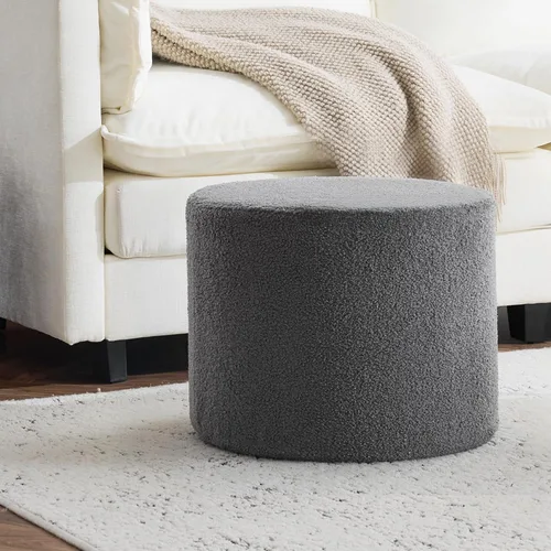 Miniatura 12 de Bezseller Soft Boucle Puf otomano, cómodo reposapiés, relleno de espuma completa para sala de estar, dormitorio, comodidad ligera y encantador, Negro