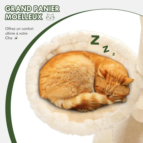 Miniatura 3 de MUTICOR Torre para Gatos Grande de Múltiples Niveles de 66 Pulgadas para Felinos Grandes de Interior/Perchas de Felpa Acogedoras/Condominio/Postes