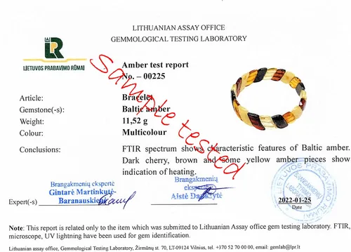 Miniatura 6 de AMBERAGE Pulsera elástica de ámbar báltico natural para mujer, hecha a mano con cuentas de ámbar báltico pulidocertificado (Multi), Ámbar, ámber