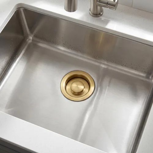 Miniatura 2 de LQS Brida de eliminación de basura para fregadero de cocina y tapón para fregadero, ajuste de orificio de drenaje estándar de 3-1/2 pulgadas