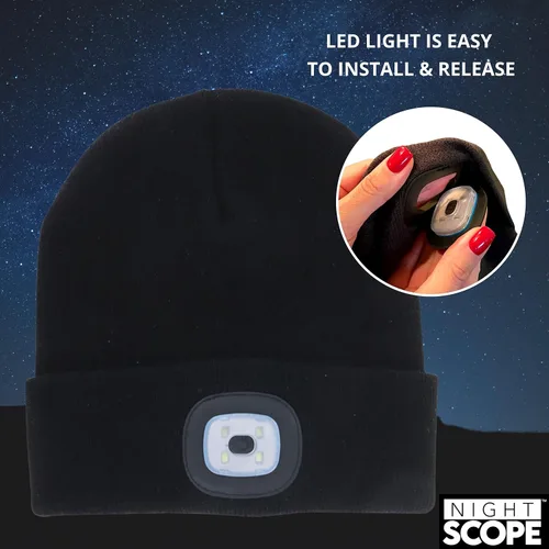 Miniatura 2 de Night Scope Rechargeable LED Warm Knit Beanie foe Women Men