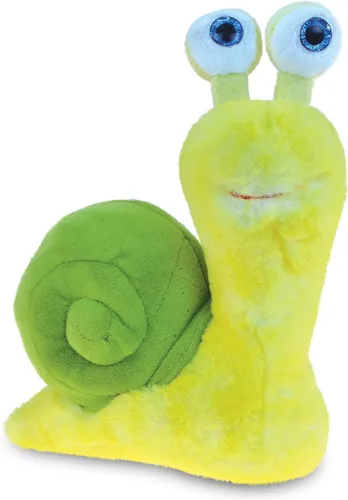 DolliBu - Animal de peluche de caracol de peluche, suave y abrazable, ojos grandes, caracol amarillo, adorable juguete de peluche de caracol de