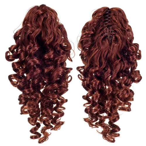 Miniatura 19 de SWACC 12-Pulgadas Extensiones de Cola de Caballo Cortas con Rizos de Tornillo y Pinza de Gancho Extensiones de Cabello Sintético con Cordón