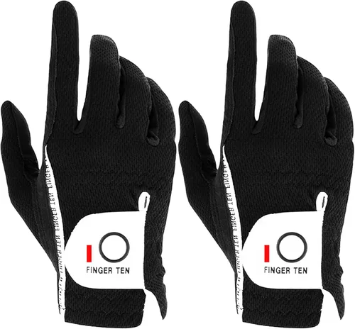 Miniatura 14 de FINGER TEN Guantes de golf para hombre para golfista diestro o zurdo, agarre para lluvia, valor 2 unidades, guante de golf para mano izquierda