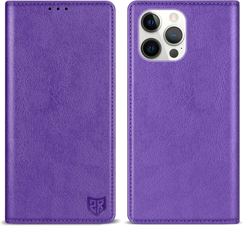 Miniatura 11 de ZZXX Funda tipo cartera para iPhone 13 con bloqueo RFID, soporte de ranura para tarjetas, funda protectora de cuero magnético fuerte plegable