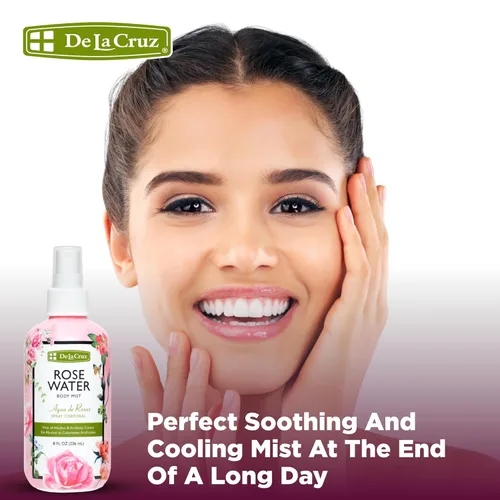 Miniatura 7 de De La Cruz Pure Rose Water - Aerosol de agua de rosas para cara, piel y cabello, tóner y agua de rosas para el cabello, sin alcohol, sin parabenos