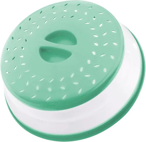 Cubierta plegable para salpicaduras de microondas, apta para lavavajillas, cubierta para placa de microondas con ventilación de vapor, silicona y
