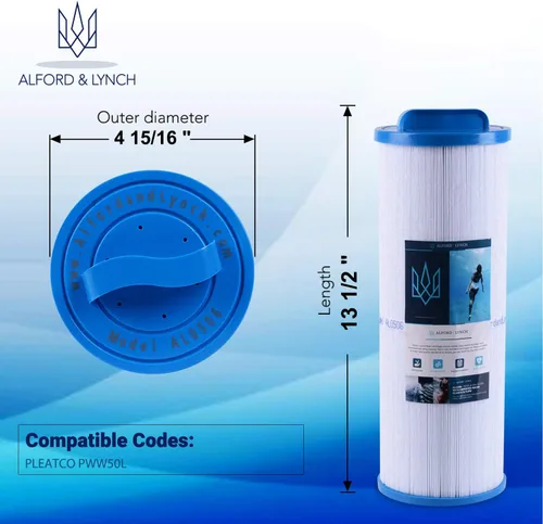 Alford & Lynch Cartucho de filtro de repuesto para spa y bañera de hidromasaje - Compatible con; Waterway 817-4050 | Teleweir 50 | PWW50L | Filbur