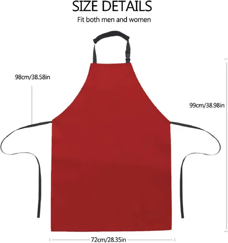 Miniatura 4 de Homsolver 2 Pack Waterproof Rubber Aprons, Heavy Duty Butcher for Men, Chemical Vinyl Plastic Aprons for Dishwashing Rojo