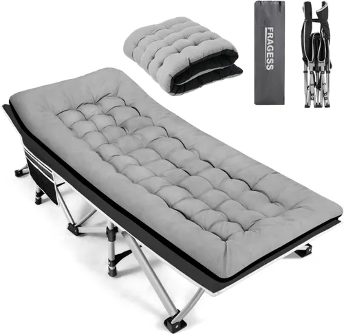 Miniatura 11 de Fragess - Cunas plegables de camping para adultos, cuna de 28" extra amplia con colchón removible, carga máxima de 600LBS, cunas para dormir