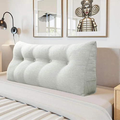 Miniatura 11 de Almohada de Cuña para Cabecero - Almohada Triangular para Cabecero de Cama, Almohada de Cuña para Descanso en la Cama, para Sentarse en la Cama