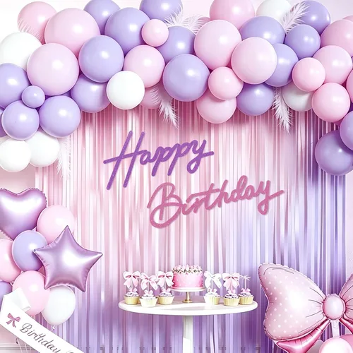 Miniatura 22 de TONIFUL Cartel de feliz cumpleaños para telón de fondo, pancarta de fieltro negro, incluye pegamento de puntos, perfecto para telón de fondo