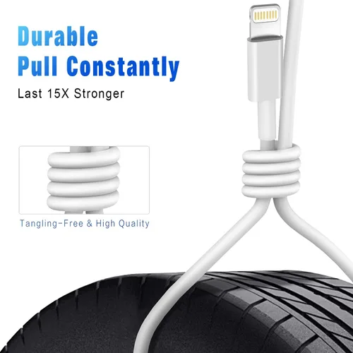 Miniatura 6 de Cable de carga rápida para iPhone [Certificado MFi de Apple] Paquete de 3 cables de 3 pies USB-A a Lightning, cable de carga para iPhone compatible