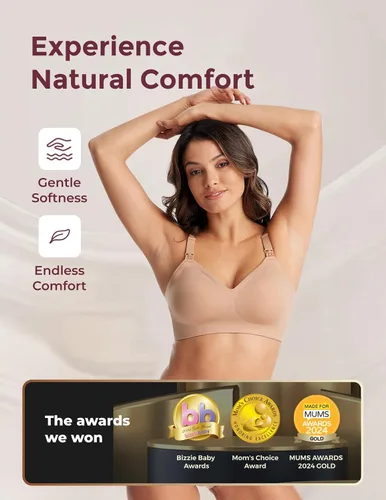 Miniatura 2 de Momcozy YN21 - Brasier de lactancia para lactancia materna, sin costuras, ultra cómodo, forma natural, bralette para dormir durante el embarazo