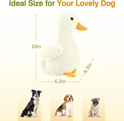 Miniatura 5 de Pawaboo Juguete de pato de felpa chirriante para perros, grande de 12 pulgadas, súper suave, juguetes para mascotas con forma de pato, sonajero