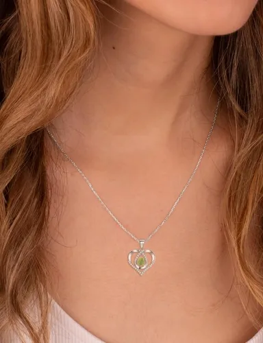 Miniatura 3 de ITS4YEO 925 Sterling Silver Love Heart Birthstone Necklaces Silver Necklace Zircon Pendant Necklaces for Women Jewelry Gift for Women Wife Girls Her