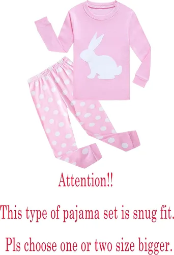 Miniatura 2 de KikizYe Conjunto de pijamas de manga larga para niñas pequeñas, 100% algodón