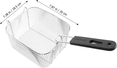 Miniatura 5 de BESTonZON Cesta mediana de acero inoxidable para freír con chispas francesas, para servir alimentos, con asa, apta para ollas de hasta 5/6 L