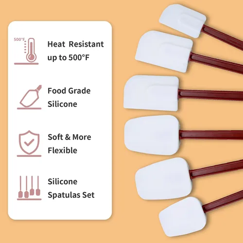 Miniatura 5 de Espátulas de silicona resistentes al calor. Espátula comercial para cocinar. Espátulas de goma resistentes. Juego de 2 espátulas de silicona