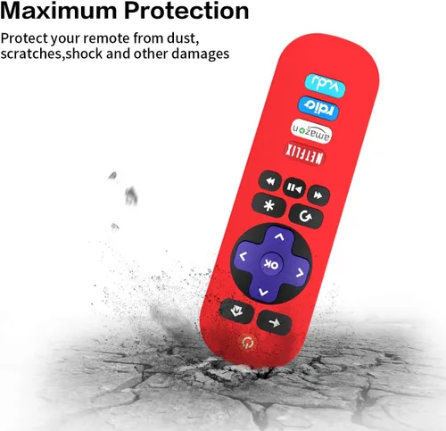 Miniatura 2 de Paquete de 2 fundas de silicona para control remoto TCL Roku TV RC280, repuesto universal, ligera, a prueba de golpes, TCL Roku TV, con cordón Negro