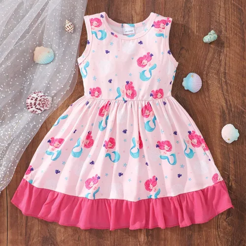Miniatura 2 de Popshion Vestidos sin mangas para niñas pequeñas, vestido con lazo en la espalda, ropa de verano para niña, vestido de fiesta de cumpleaños