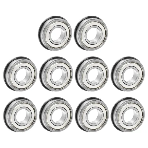 Miniatura 20 de uxcell Rodamiento de bolas con brida FR156ZZ, 20 rodamientos de brida ABEC1 de doble blindaje de acero cromado de 3/16" x 5/16" x 1/8