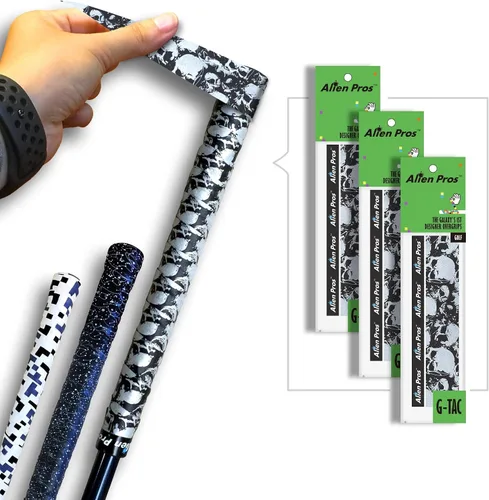Miniatura 8 de ALIEN PROS Paquete de 6 cintas de envoltura de agarre de golf Skull & Magic Mix - ReGrip en 1 minuto