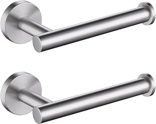 Miniatura 11 de TASTOS Soporte de papel higiénico negro mate SUS304 de acero inoxidable, moderno soporte redondo para rollos de papel higiénico, soporte de pared