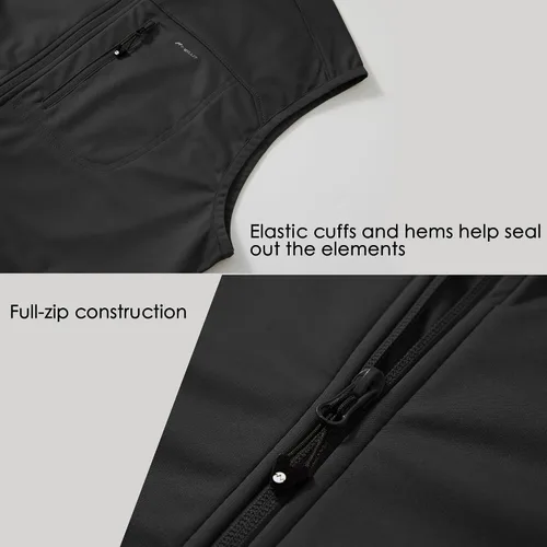 Miniatura 4 de Willit Chaleco de golf para hombre, chaleco ligero softshell, ropa de abrigo, chaqueta sin mangas, senderismo, correr, casual