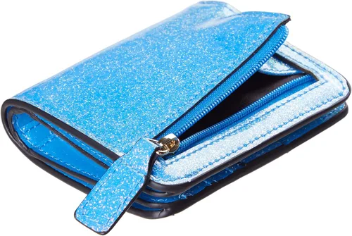 Miniatura 7 de Gostwo - Cartera compacta de piel genuina de lujo para mujer con bloqueo de RFID y ventana de identificación