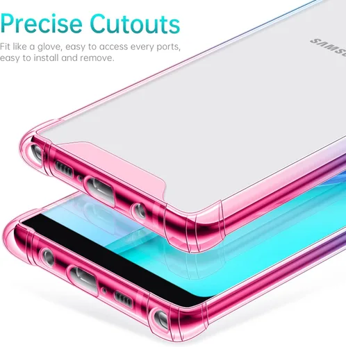 Miniatura 6 de Funda para Galaxy Note 9, funda transparente con bonito degradado para teléfono, TPU reforzado, parte trasera de policarbonato duro, funda