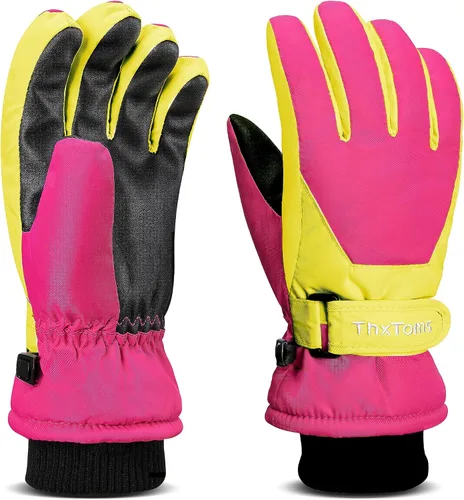 ThxToms Guantes de invierno para niños, impermeables, guantes de nieve para niños y niñas, clima frío, deportes al aire libre, snowboard, bicicleta