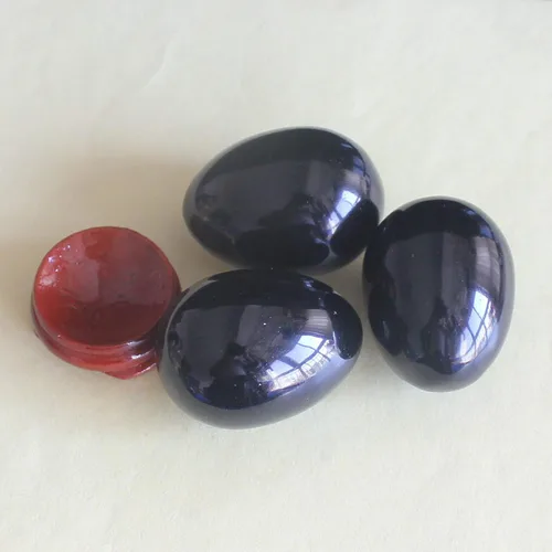Miniatura 6 de Huevo de cristal de cuarzo mezclado de 1.575x1.181 in con soporte de madera, decoración del hogar, piedra de chakra, curación de reiki, Obsidiana