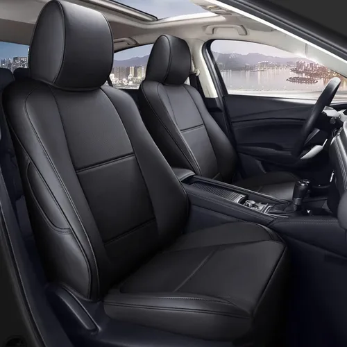 Miniatura 21 de AOMSAZTO Funda de asiento de coche para Mazda 3 2019 2020 2021 2022 2023 2024 2025 2026 – Juego completo de fundas de asiento de piel sintética
