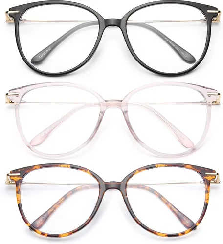 Miniatura 19 de Gaoye - Gafas de bloqueo de luz azul - Marcos redondos TR90 de moda, brazos de metal, protección UV400 - Estuche suave a juego